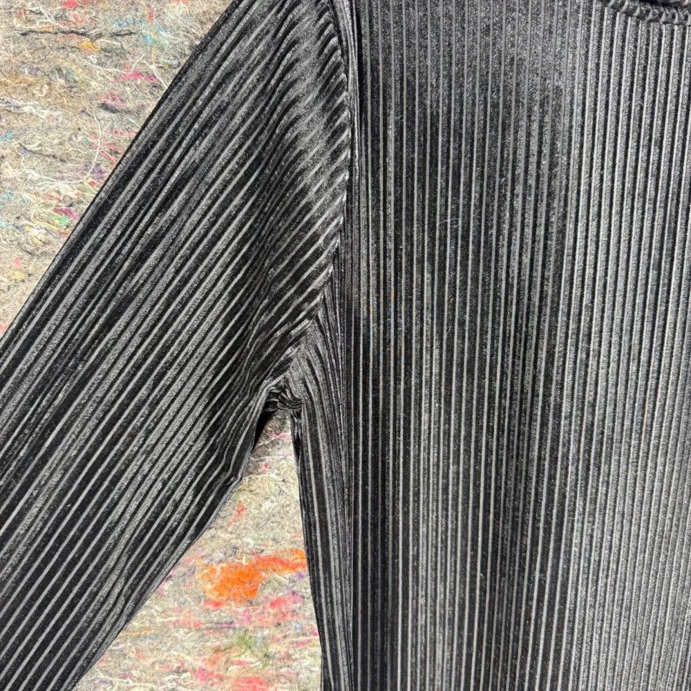 Nine West Bodysuit Women XXL Black Ribbed Velour Mock Neck Long Sleeve - Picture 2 of 9